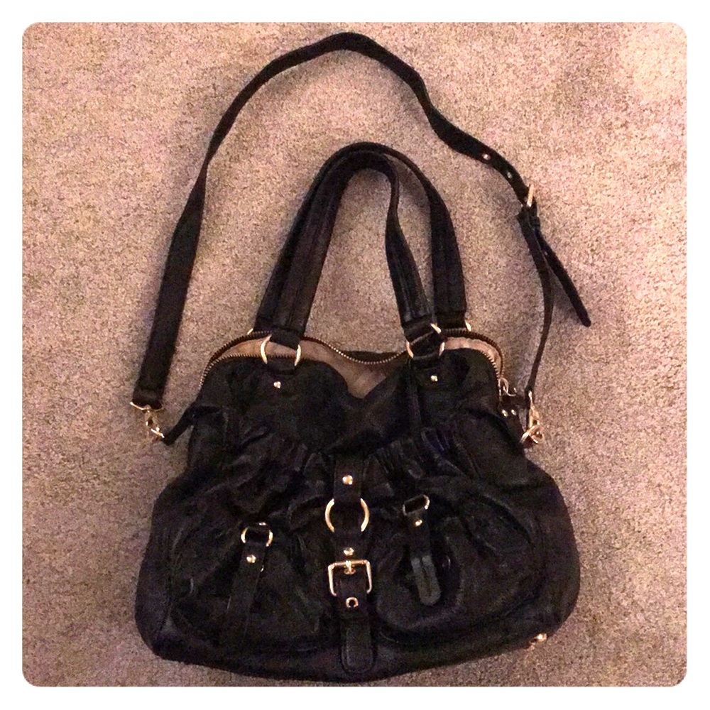 Michael Kors black leather purse crossbody